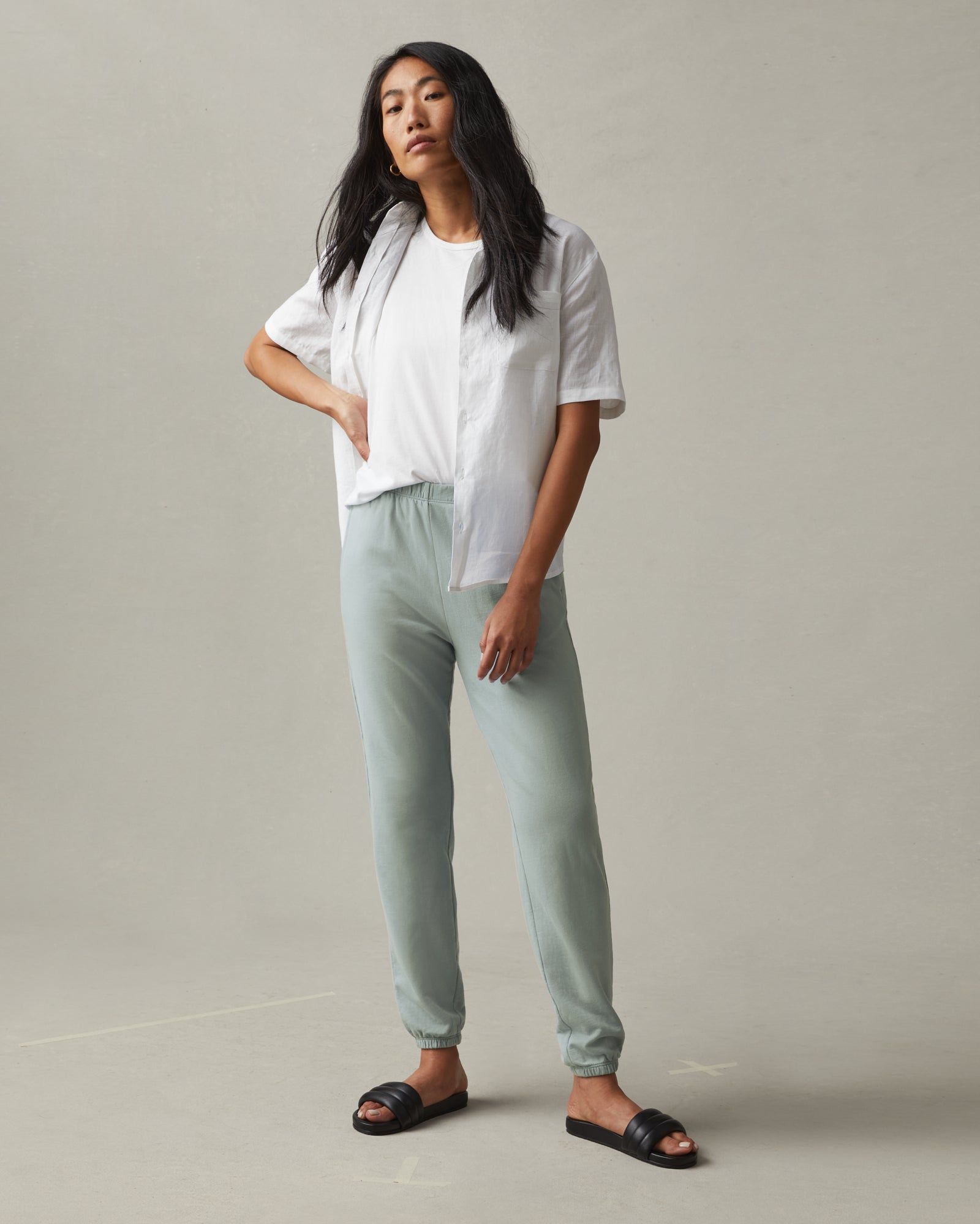 Lightweight Cotton Vintage Sweatpant - Aqua Grey sold by American Giant