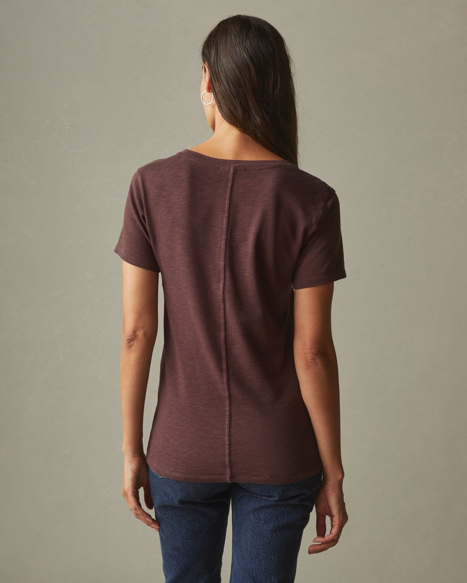 Women's Premium Slub V-Neck Tee - Puce sold by American Giant product image thumbnail 2