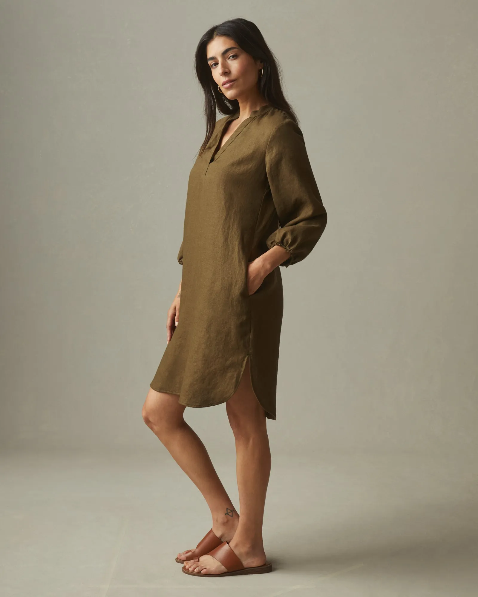 Women's Linen Tunic Dress - Beech sold by American Giant product image thumbnail 2