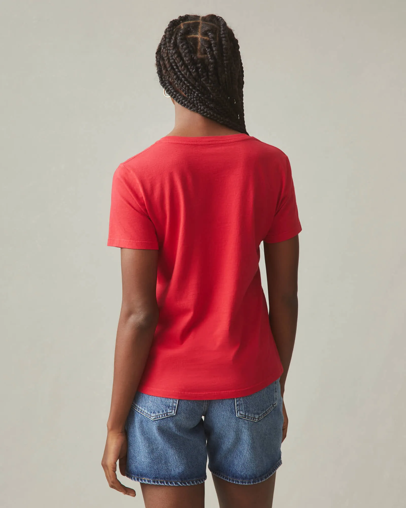 Women's Classic Cotton V-Neck Tee - Tango Red sold by American Giant product image thumbnail 4