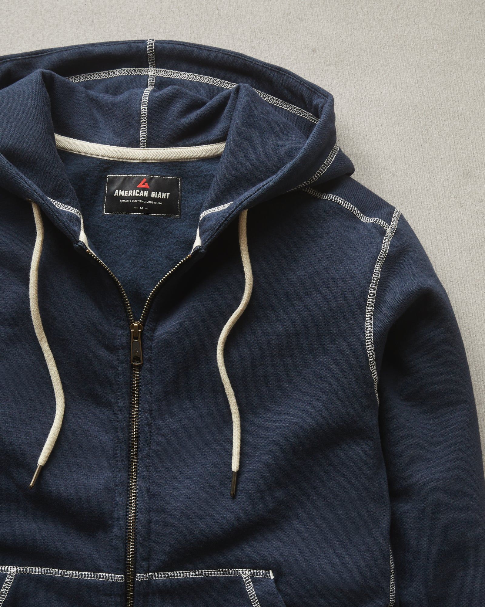Classic Full Zip - Contrast Stitch - Oxford Blue sold by American Giant product image thumbnail 2