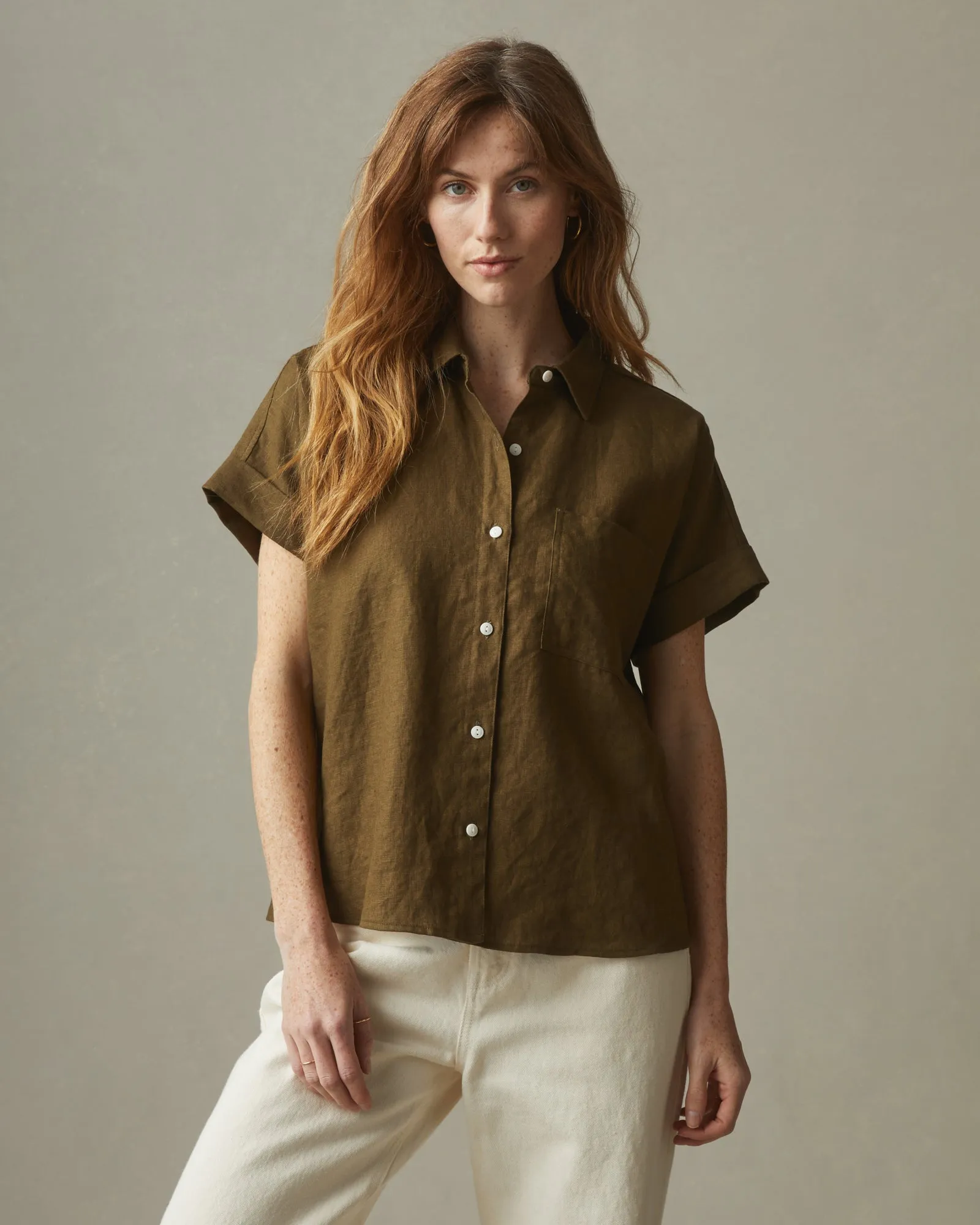 Women's Linen Shirt - Beech sold by American Giant