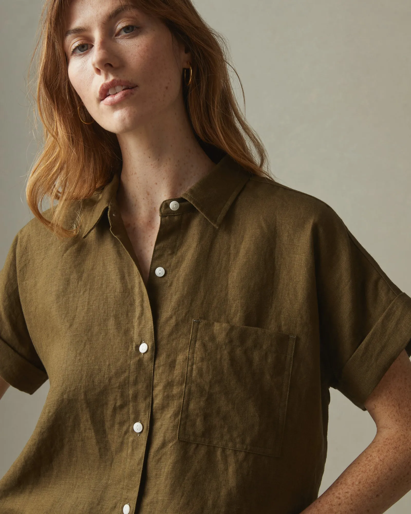 Women's Linen Shirt - Beech sold by American Giant product image thumbnail 3