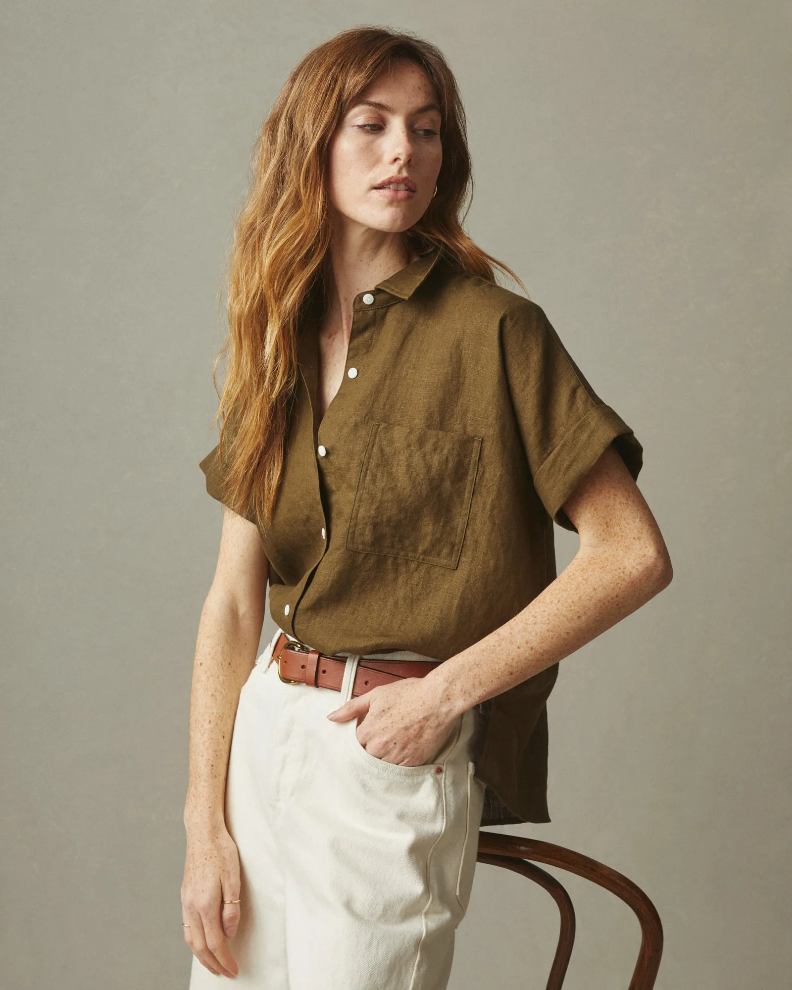 Women's Linen Shirt - Beech sold by American Giant product image thumbnail 4