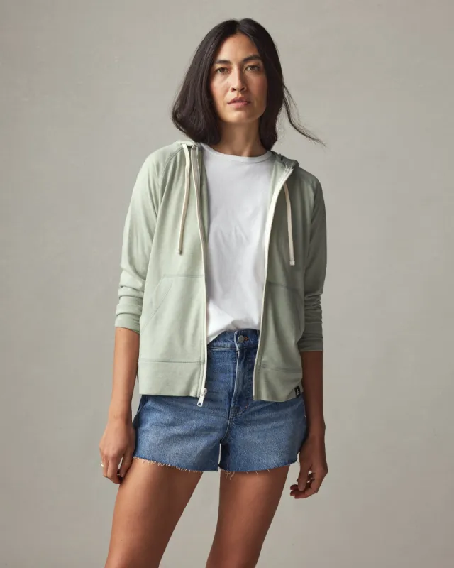 Lightweight Full Zip - Iceberg Green Heather sold by American Giant