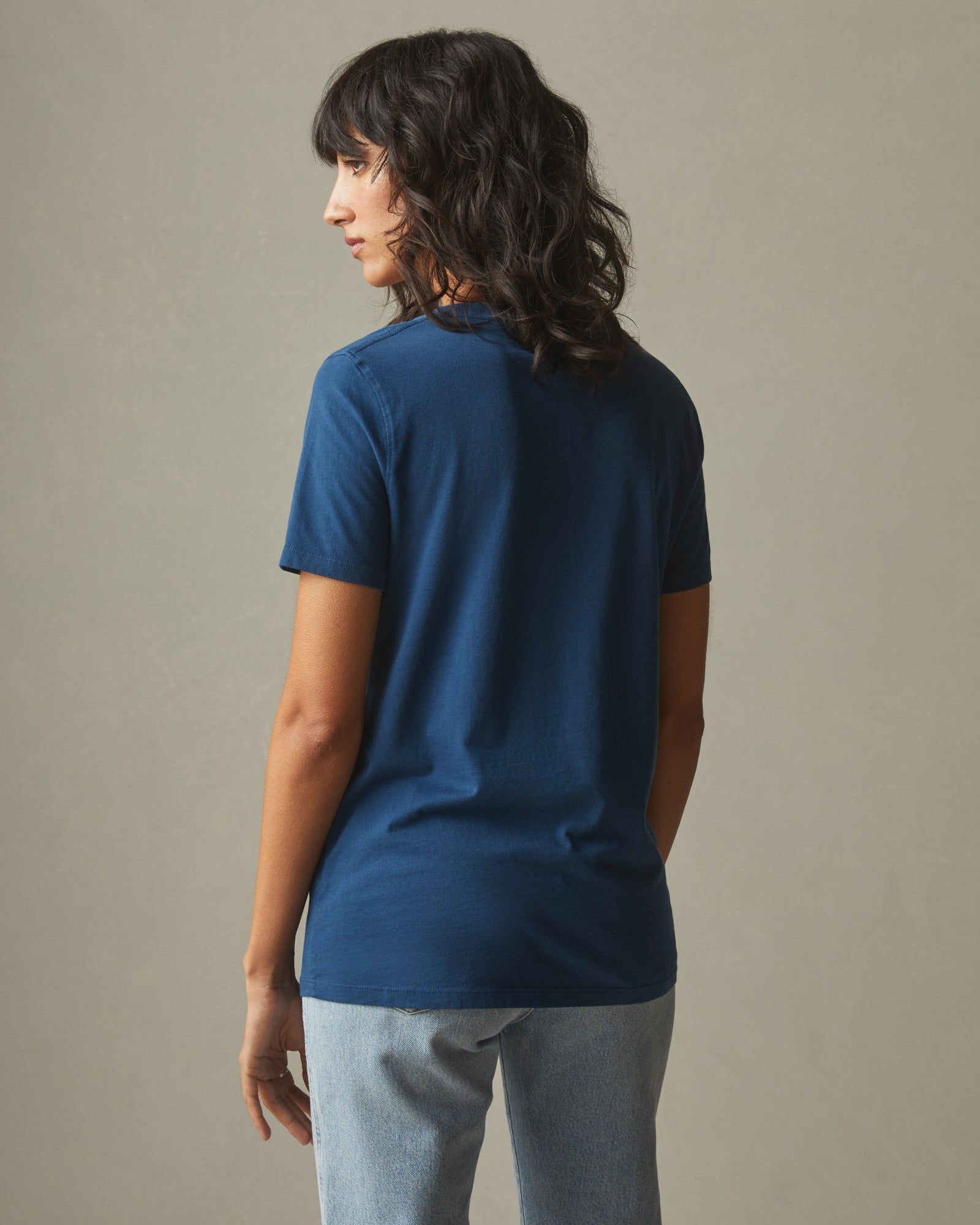 Women's Classic Cotton V-Neck Tee - Blue Storm sold by American Giant product image thumbnail 2