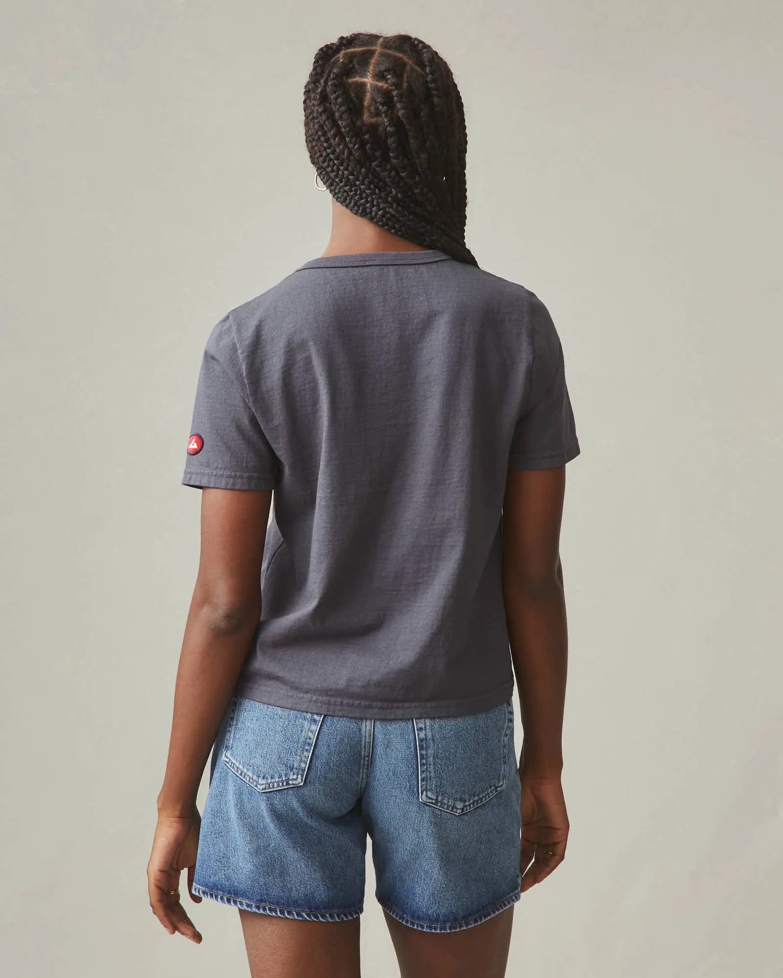 Women's Vintage Crew Tee - Washed Metropolitan Grey sold by American Giant product image thumbnail 4
