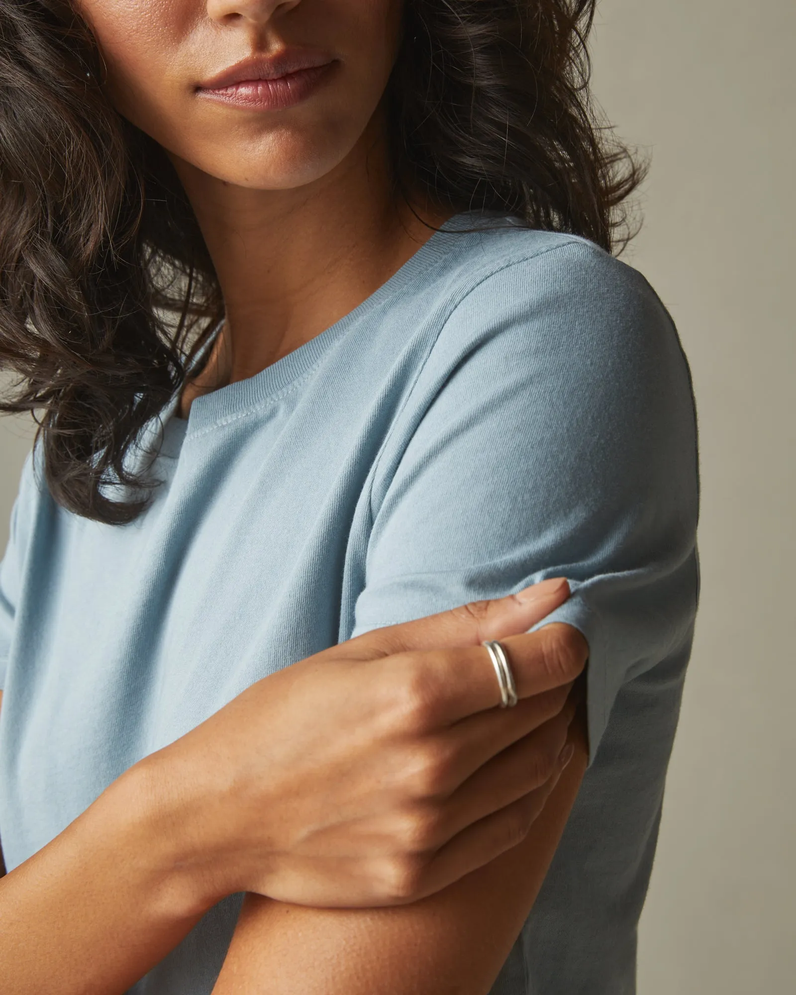 Women's Classic Cotton Crew Tee - Blue Stream sold by American Giant product image thumbnail 3