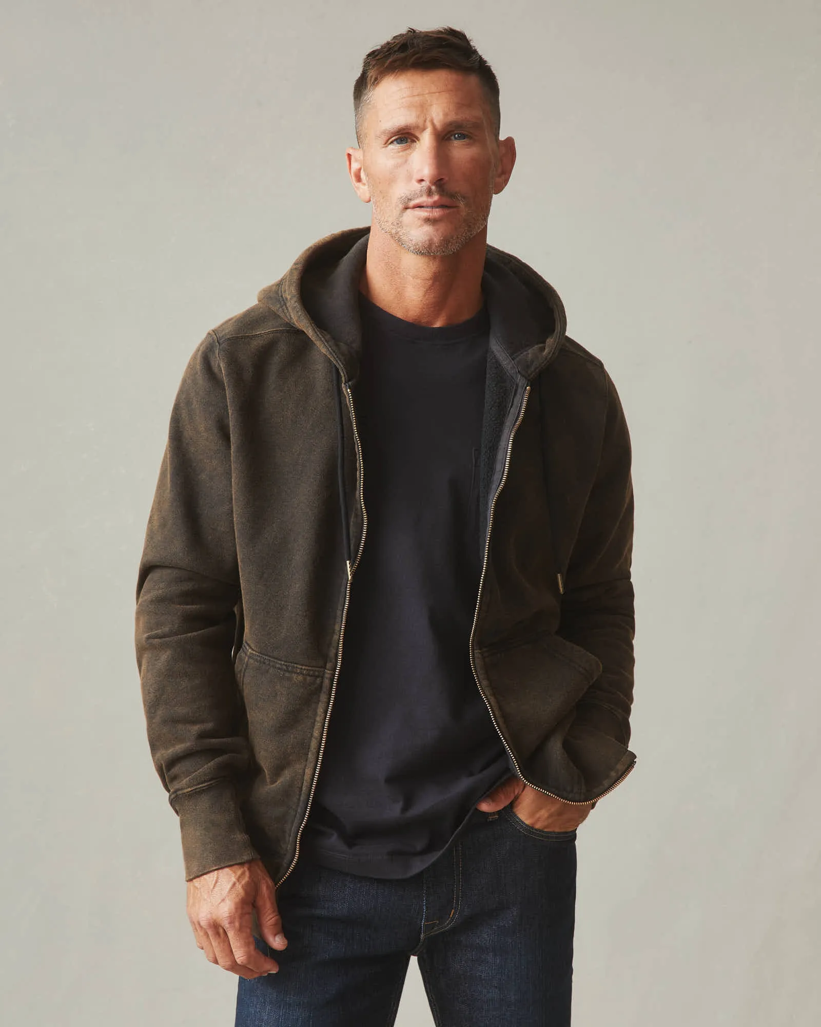Classic Full Zip - Mineral Wash - Black sold by American Giant product image thumbnail 2