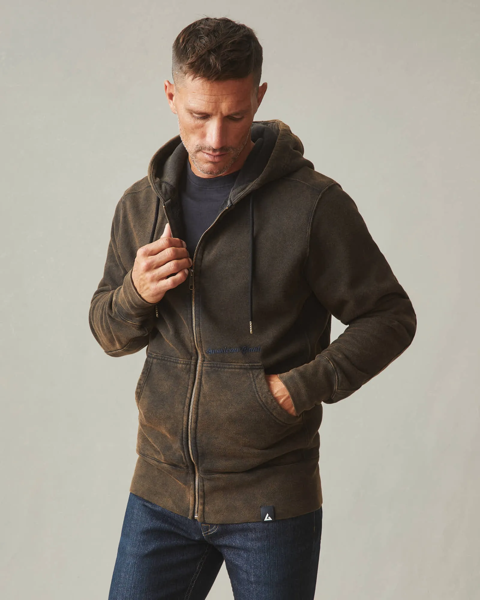 Classic Full Zip - Mineral Wash - Black sold by American Giant product image thumbnail 3