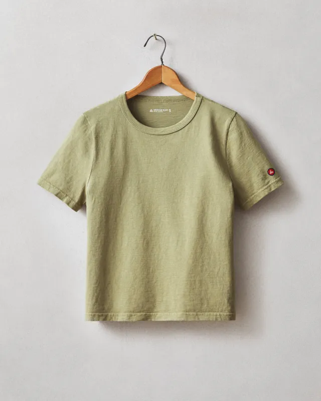 Women's Vintage Crew Tee - Washed Olive sold by American Giant