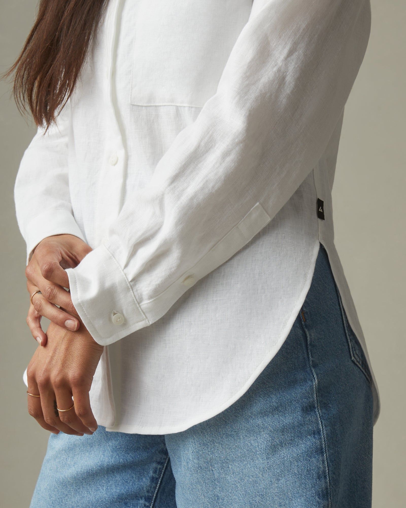 Easy Linen Long Sleeve Shirt - White sold by American Giant product image thumbnail 4