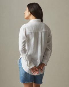 Easy Linen Long Sleeve Shirt - White sold by American Giant