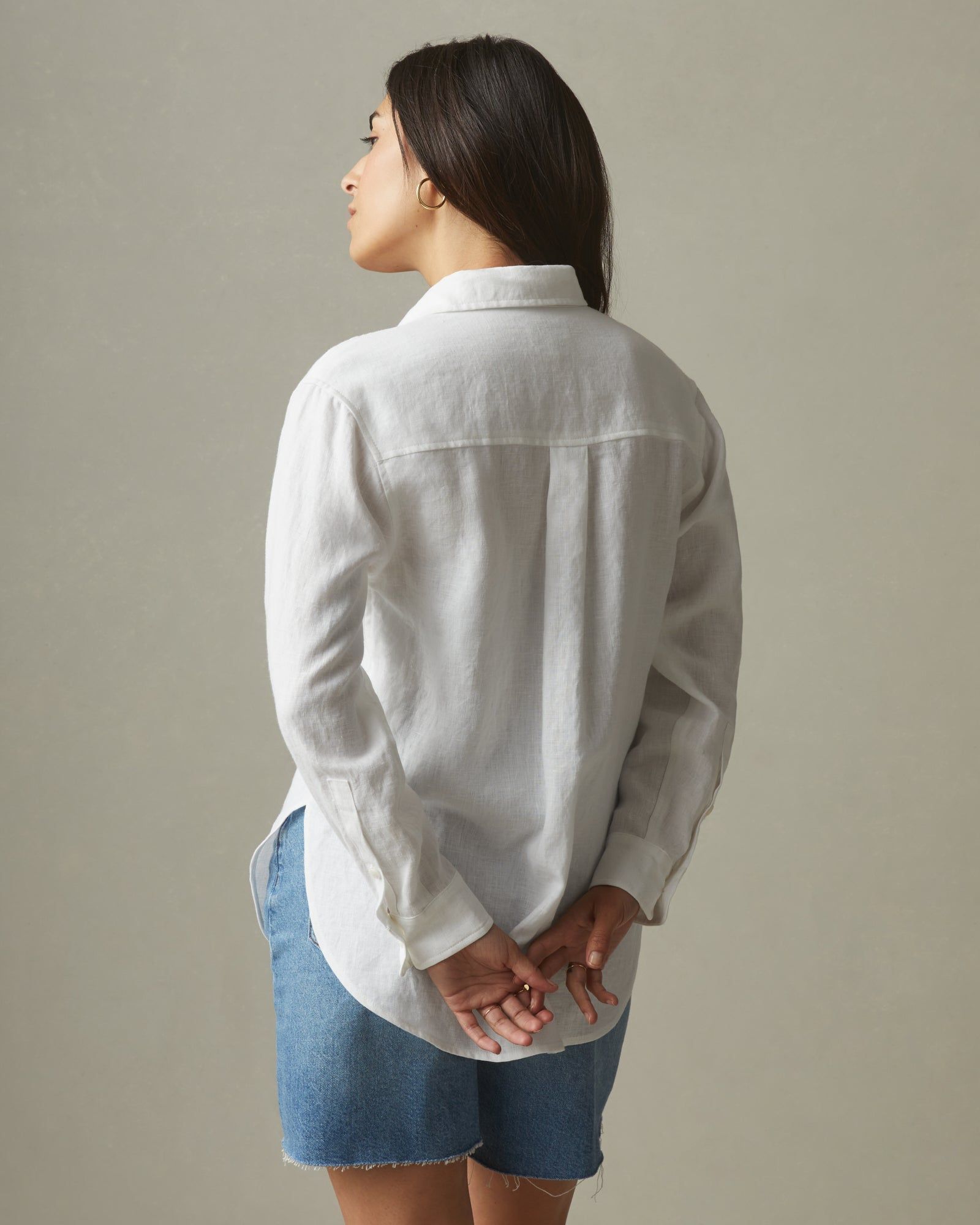 Easy Linen Long Sleeve Shirt - White sold by American Giant product image thumbnail 3