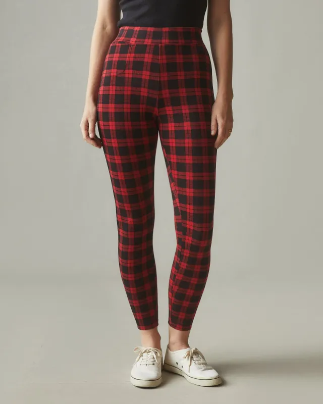 Women's Holiday Legging - Red Tartan sold by American Giant