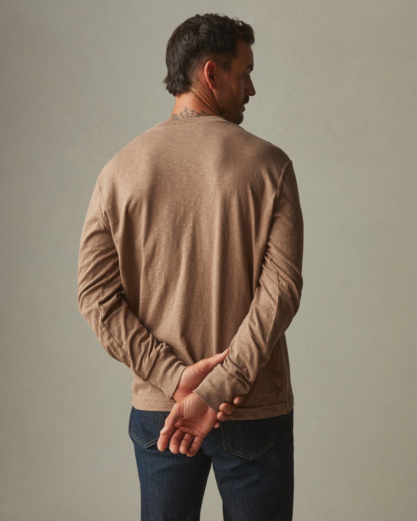 Men's Premium Slub Long Sleeve Henley - Pine Bark sold by American Giant product image thumbnail 2