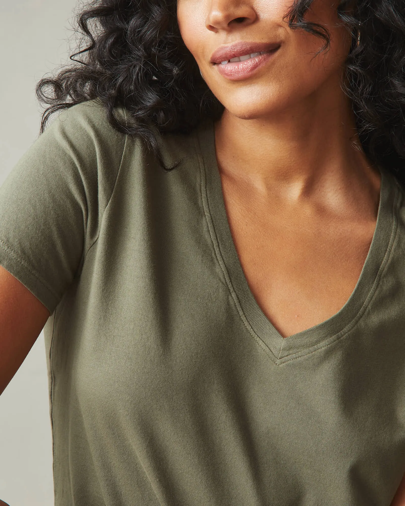 Women's Classic Cotton V-Neck Tee - Artichoke sold by American Giant product image thumbnail 4