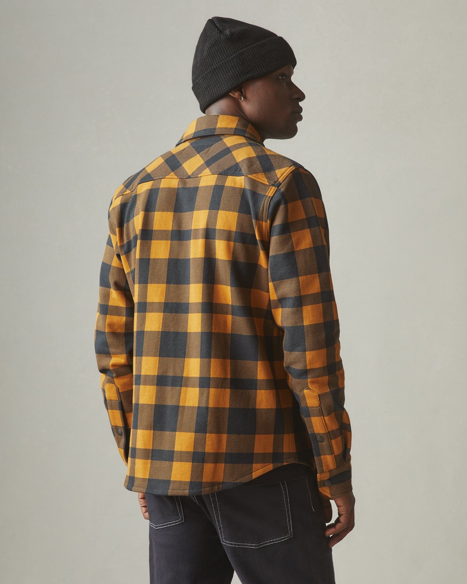 Unisex Redwood Fleece Overshirt - Cathay Spice Plaid sold by American Giant product image thumbnail 2