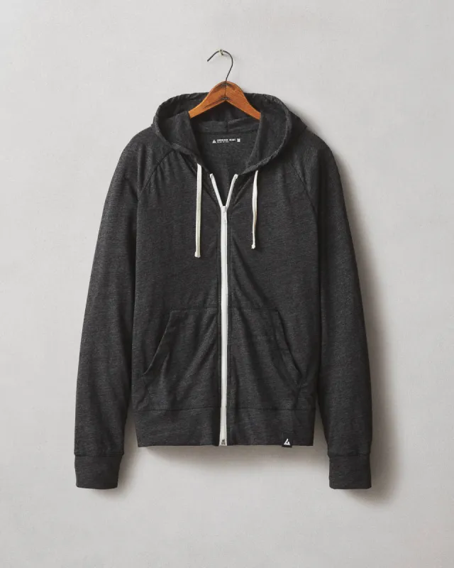Men's Lightweight Full Zip - Heather Black sold by American Giant