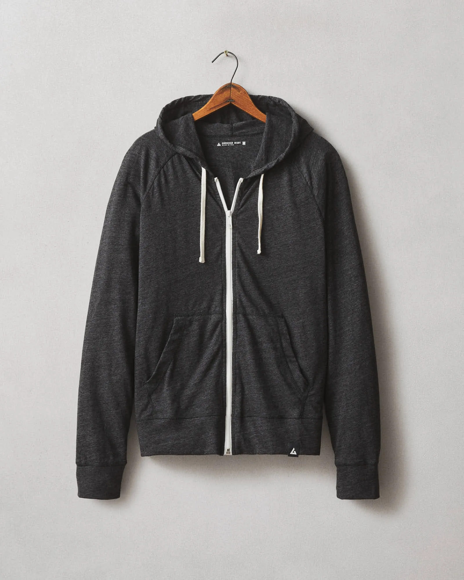 Men's Lightweight Full Zip - Heather Black sold by American Giant