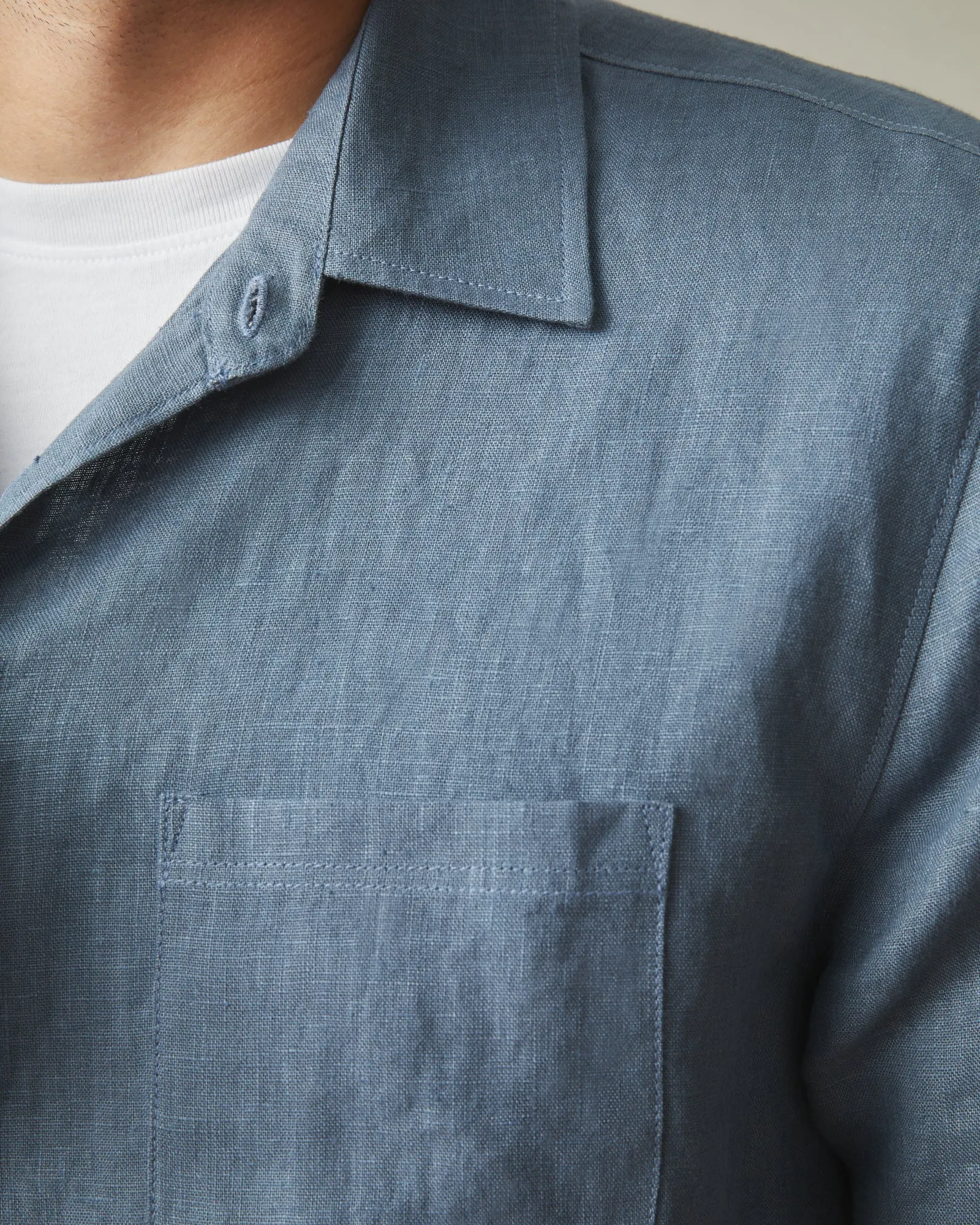 Men's Linen Shirt - Slate Blue sold by American Giant product image thumbnail 4