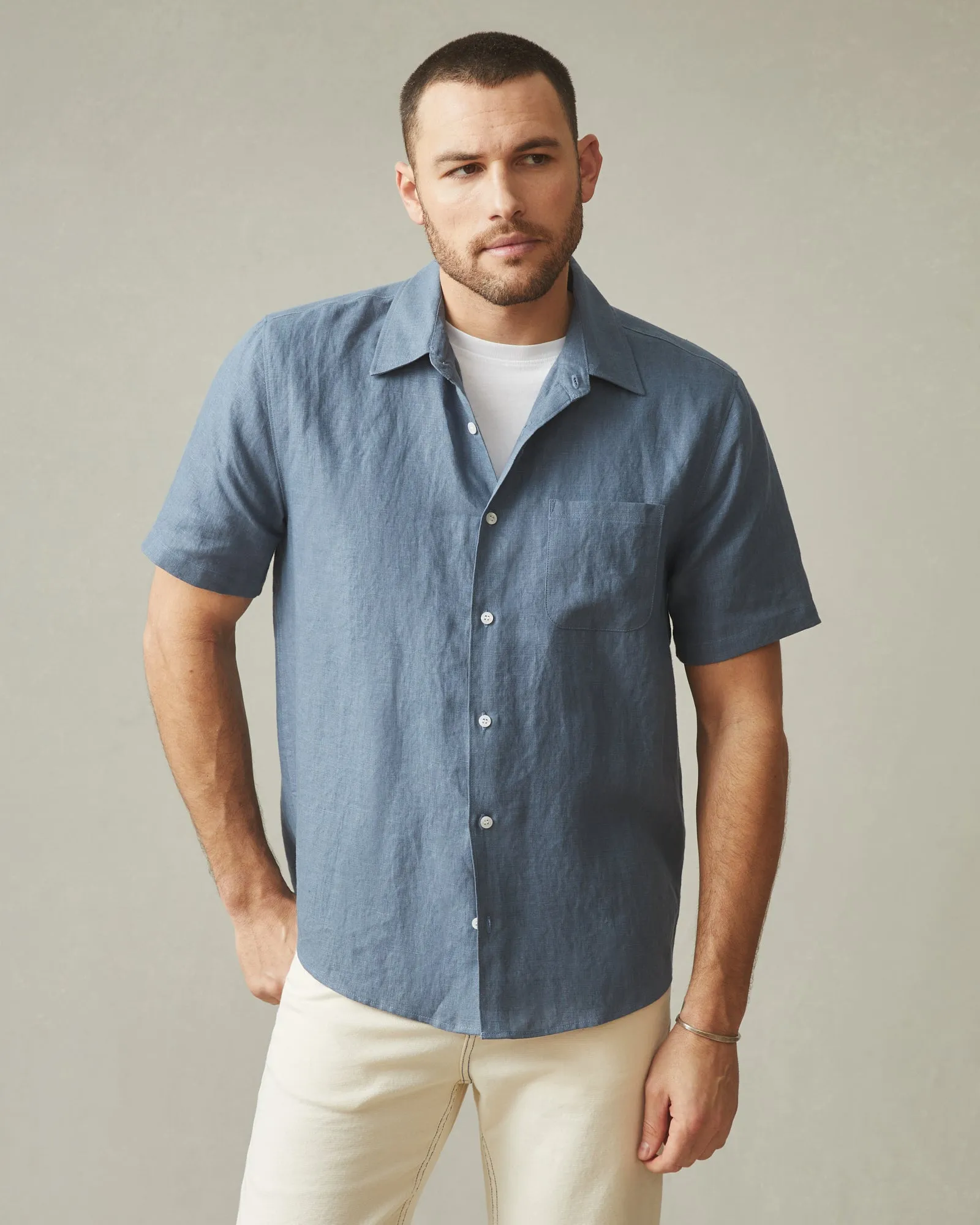 Men's Linen Shirt - Slate Blue sold by American Giant product image thumbnail 2