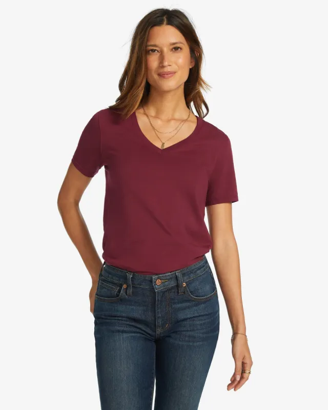 Classic Cotton V-Neck Tee - Oxblood sold by American Giant