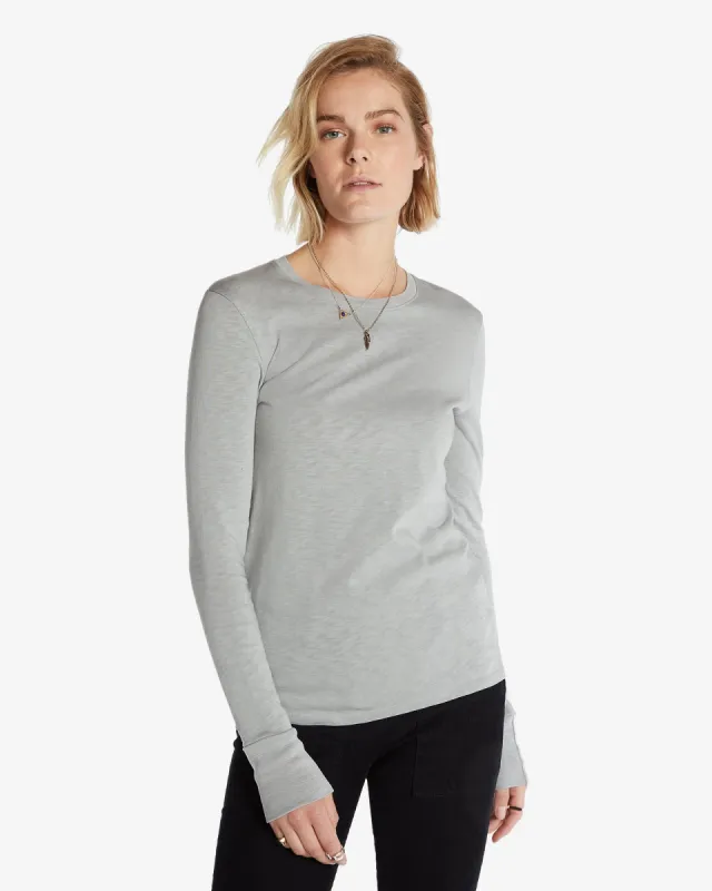Premium Slub Crew Tee Long Sleeve - Cement sold by American Giant