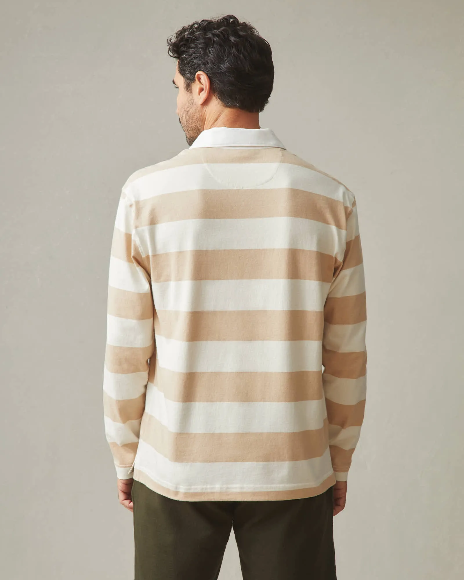 Men's Rugby Shirt - Khaki Stripe sold by American Giant product image thumbnail 3
