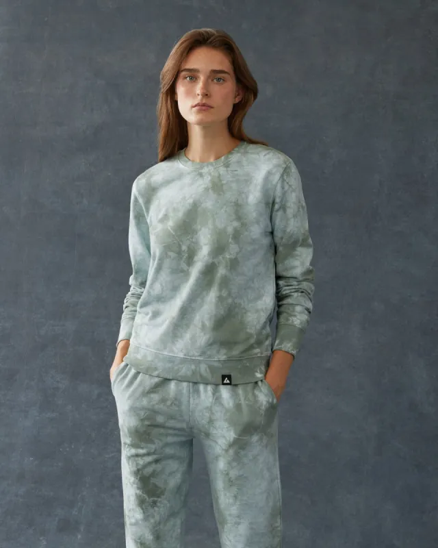 French Terry Crew Sweatshirt - Agave Tie Dye sold by American Giant