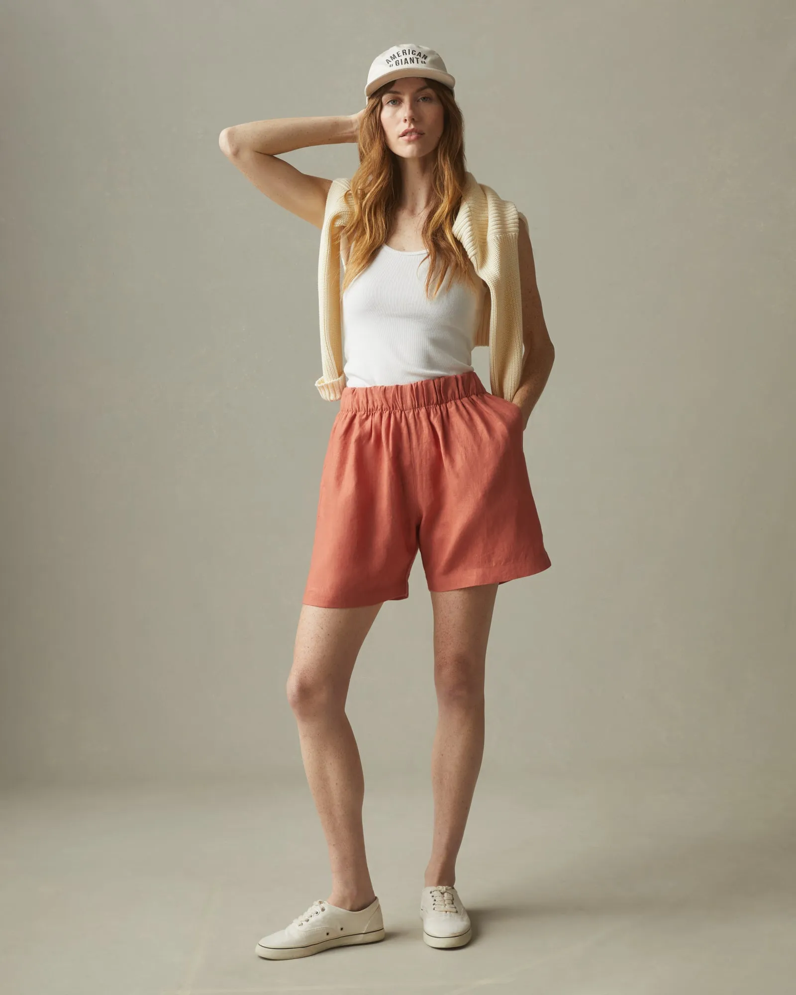 Women's Linen Short - Deep Apricot sold by American Giant product image thumbnail 5
