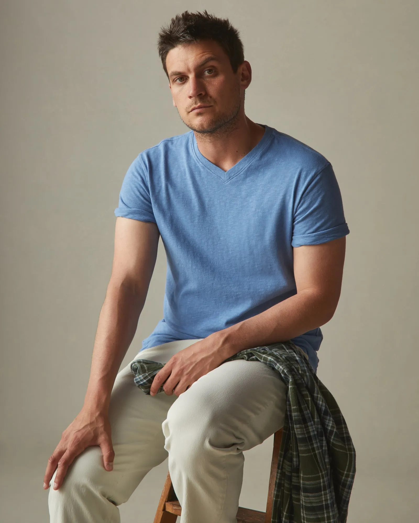Men's Premium Slub V-Neck Tee - Sailor Blue sold by American Giant product image thumbnail 4