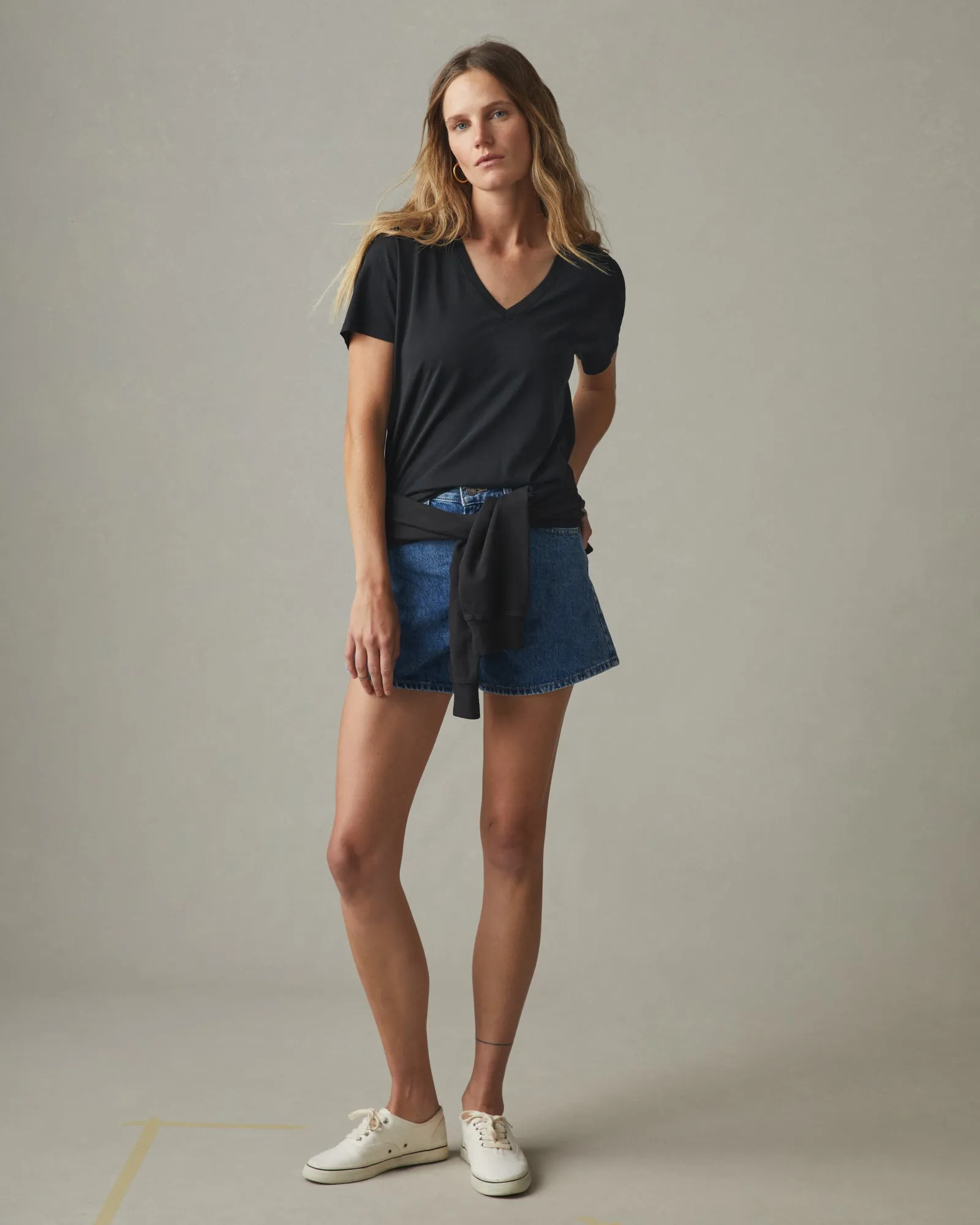 Women's Classic Relaxed V-Neck Tee - Black sold by American Giant product image thumbnail 5