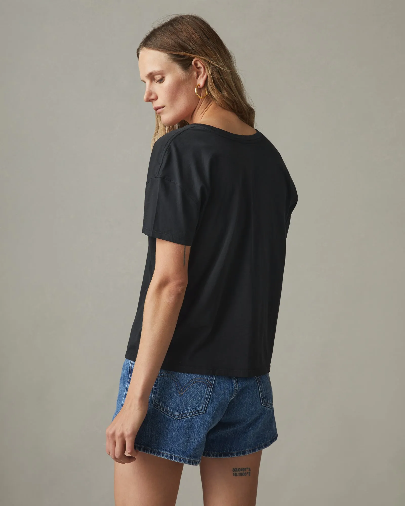 Women's Classic Relaxed V-Neck Tee - Black sold by American Giant product image thumbnail 3