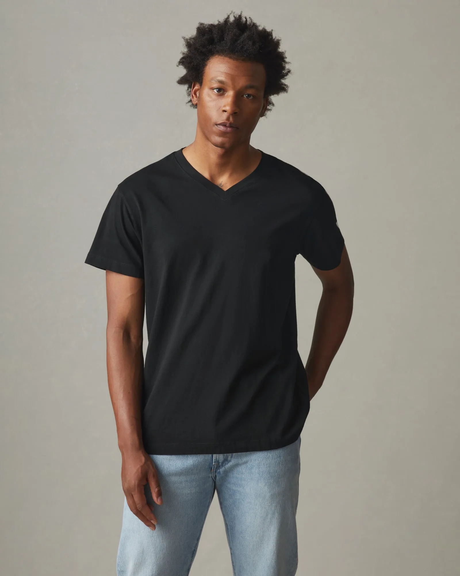 Men's Classic Cotton V-Neck Tee - Black sold by American Giant product image thumbnail 2
