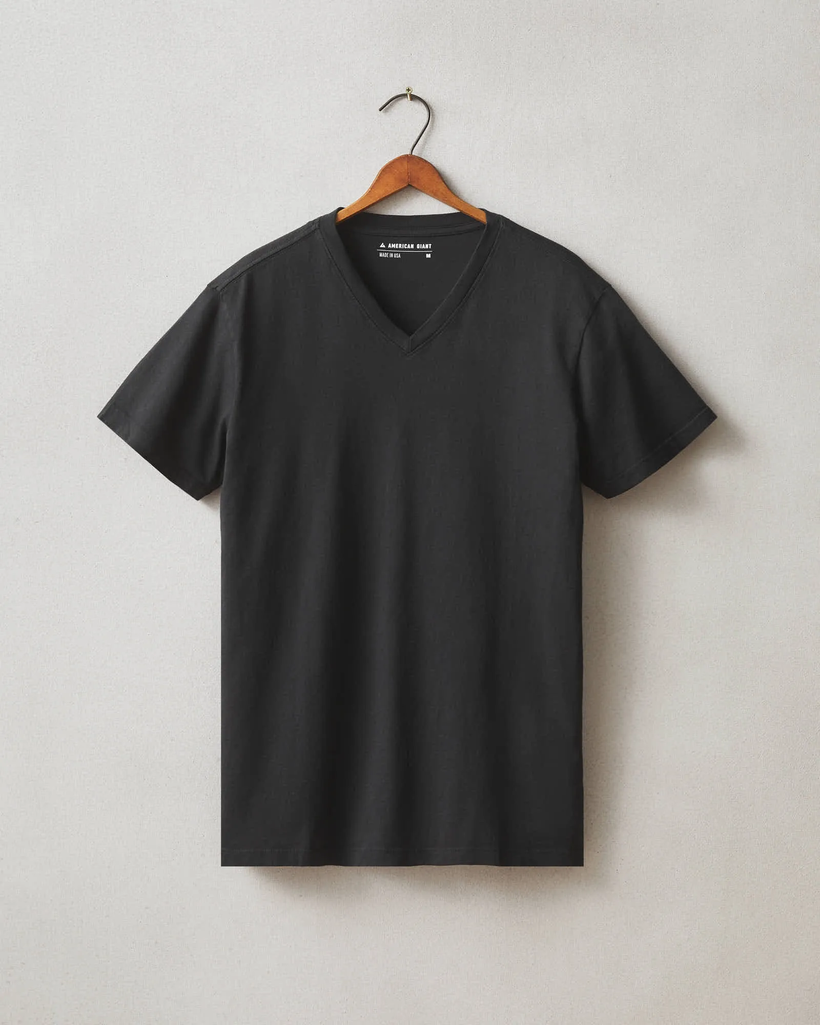 Men's Classic Cotton V-Neck Tee - Black sold by American Giant