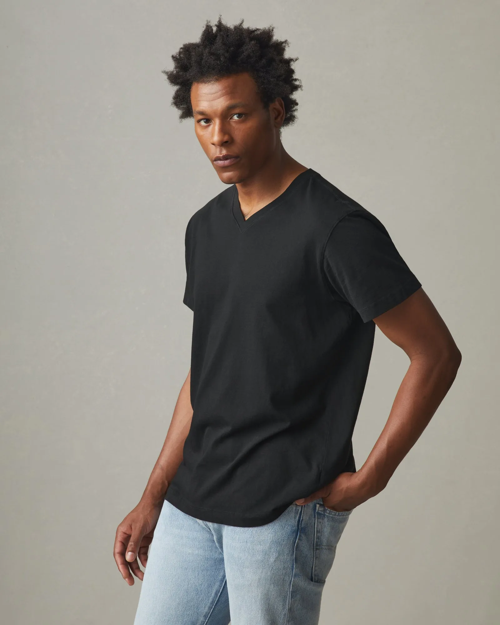 Men's Classic Cotton V-Neck Tee - Black sold by American Giant product image thumbnail 4