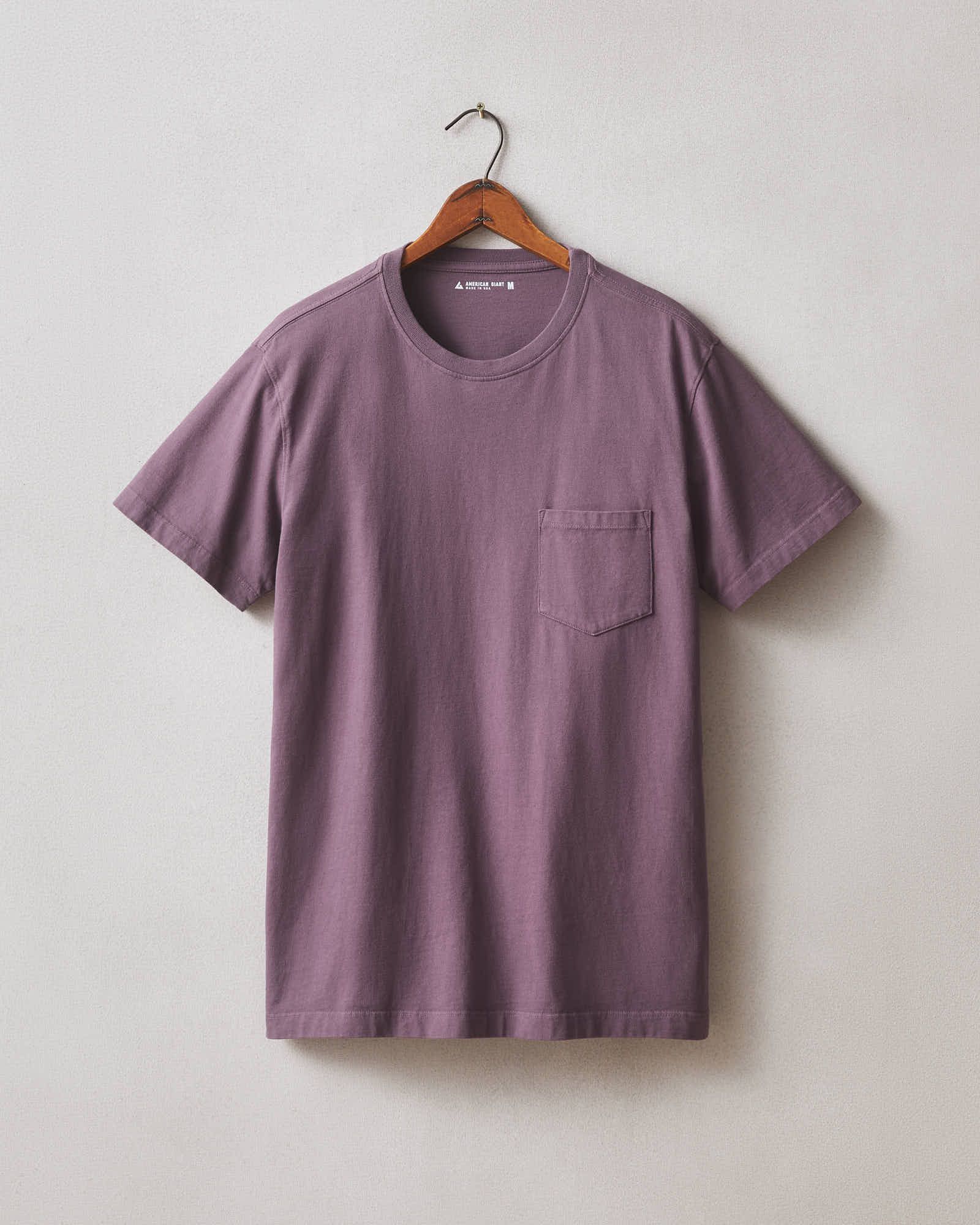 Men's Heavyweight Pocket Tee - Black Plum sold by American Giant