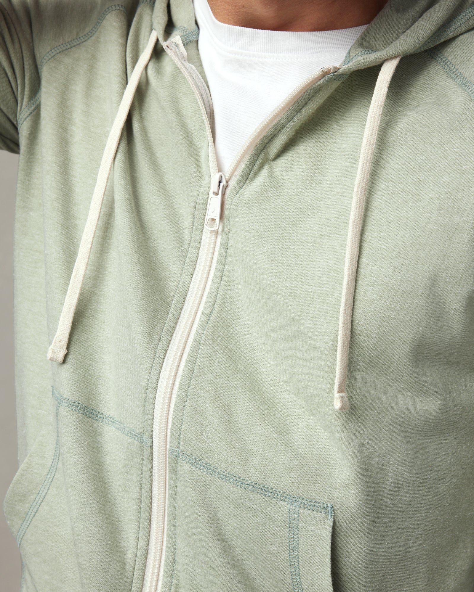 Lightweight Full Zip - Iceberg Green Heather sold by American Giant product image thumbnail 4