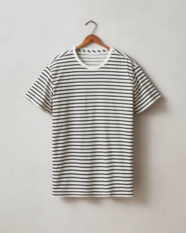 Men's Classic Cotton Crew Tee - Striped - Navy Stripe sold by American Giant