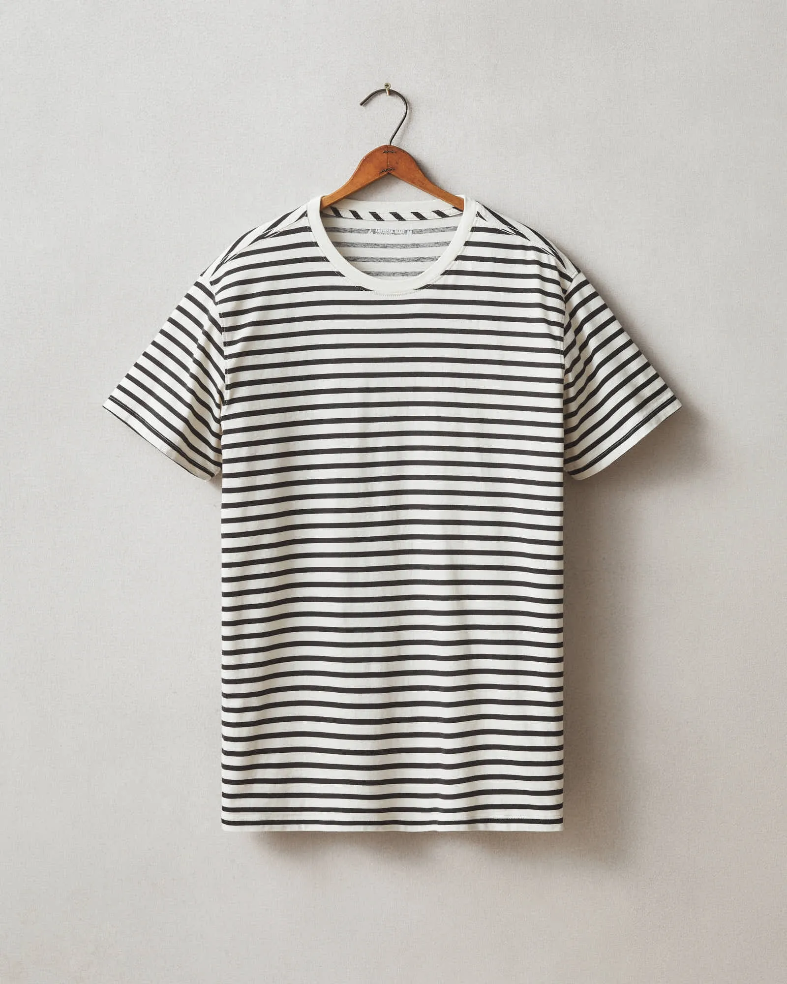 Men's Classic Cotton Crew Tee - Striped - Navy Stripe sold by American Giant