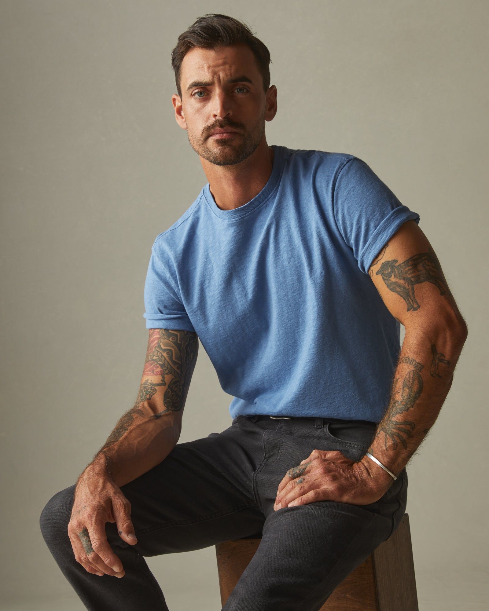 Premium Slub Crew Tee - Sailor Blue sold by American Giant product image thumbnail 4