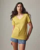 Women's Classic Cotton V-Neck Tee - Flaxen sold by American Giant