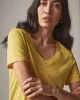 Women's Classic Cotton V-Neck Tee - Flaxen sold by American Giant