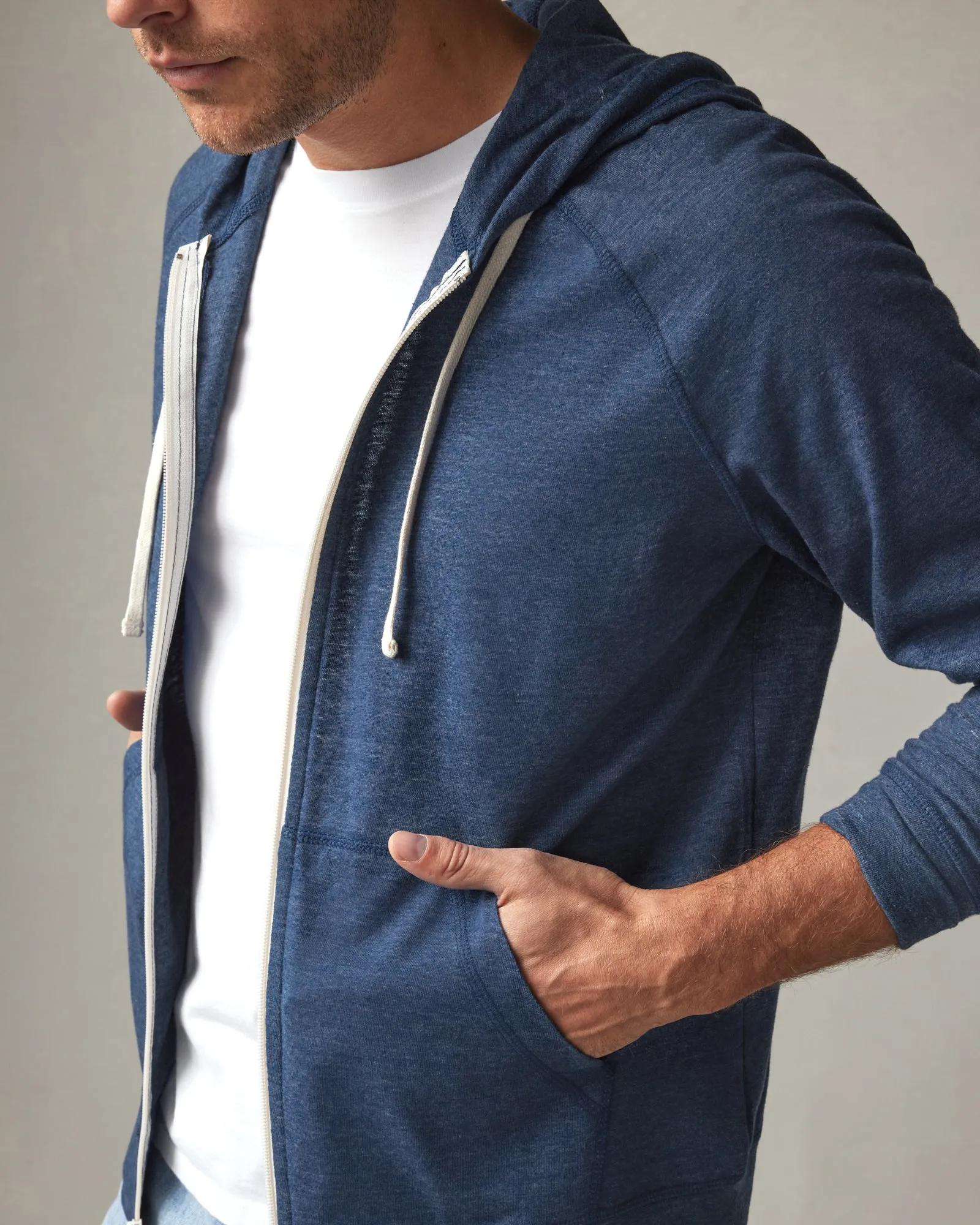 Lightweight Full Zip - Atlantic Blue Heather sold by American Giant product image thumbnail 4