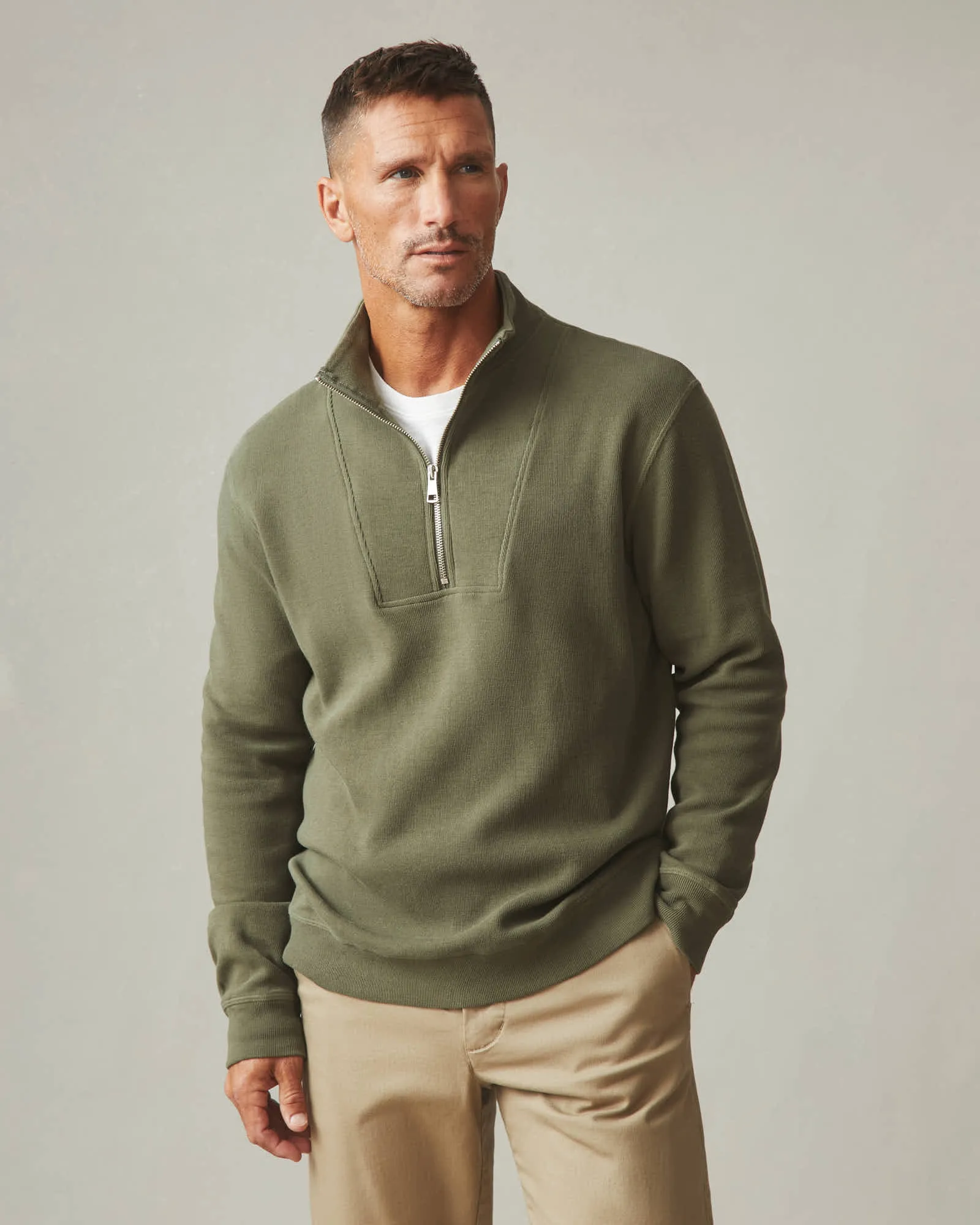 Men's French Rib Half Zip - Artichoke sold by American Giant product image thumbnail 2