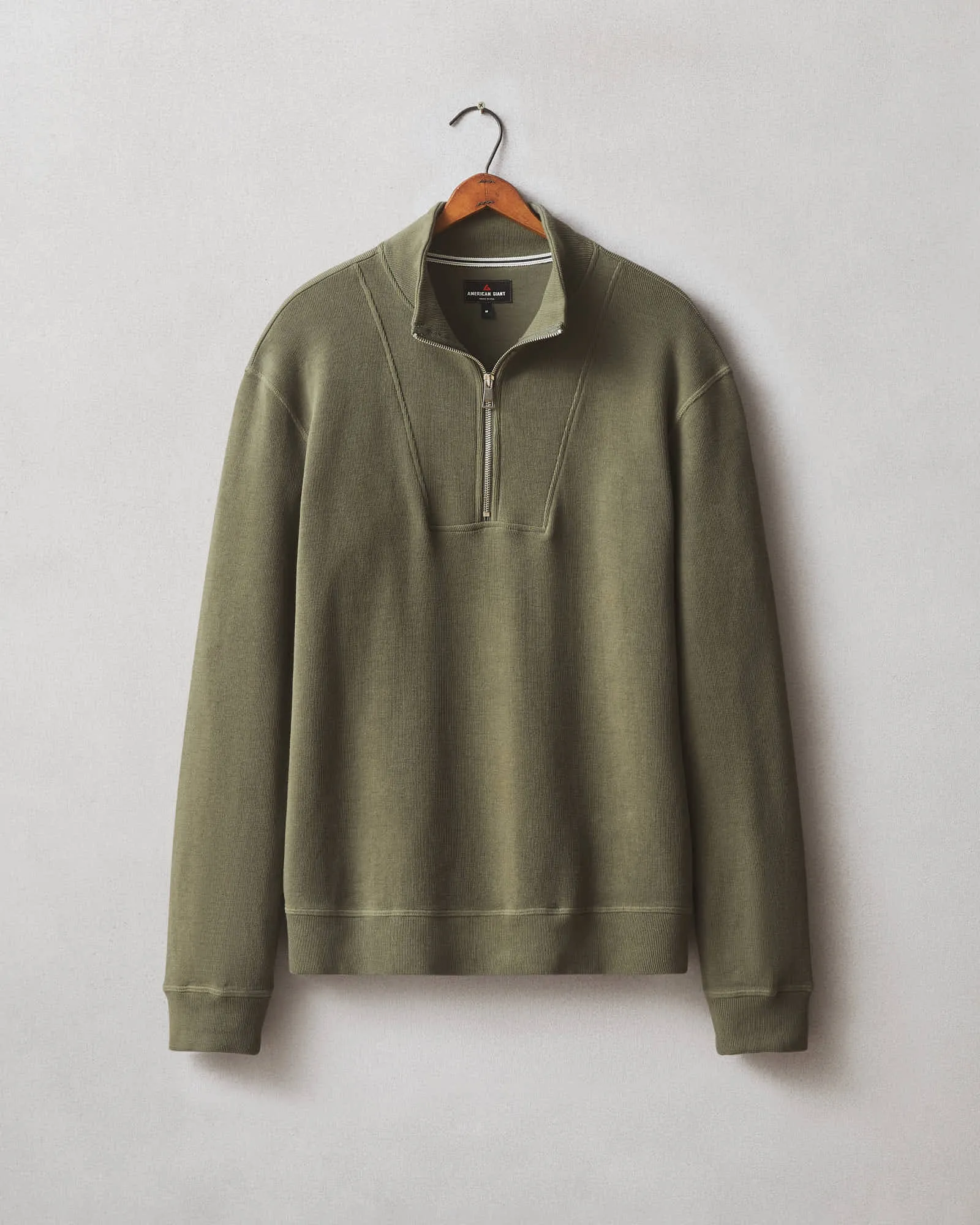 Men's French Rib Half Zip - Artichoke sold by American Giant