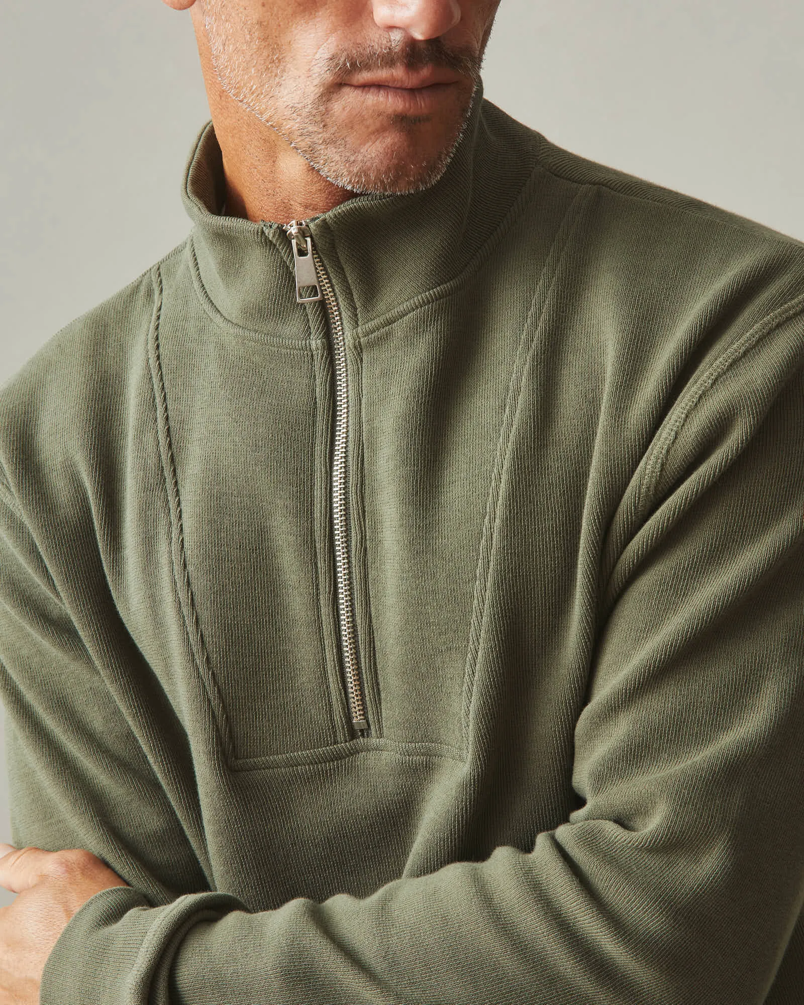Men's French Rib Half Zip - Artichoke sold by American Giant product image thumbnail 5