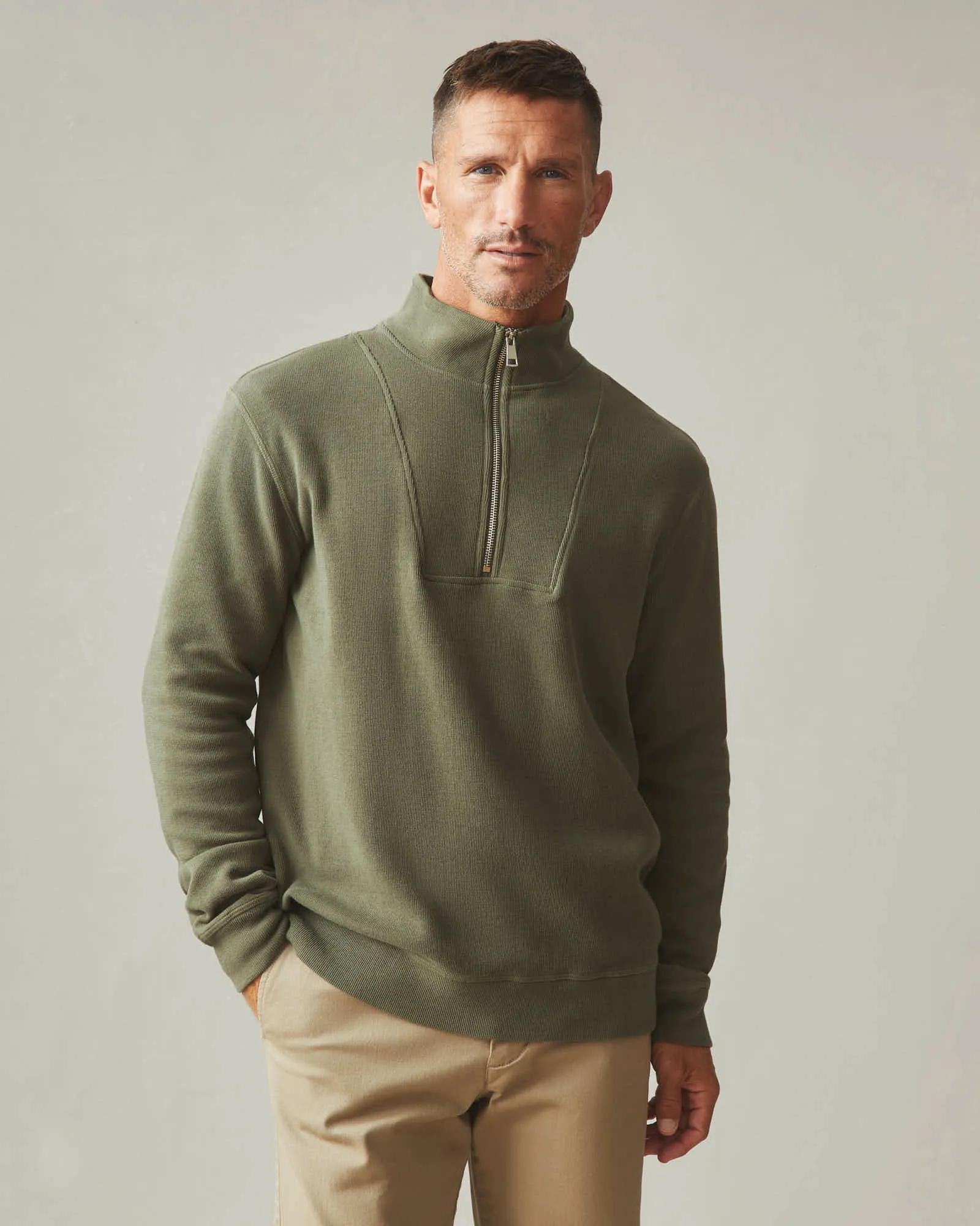 Men's French Rib Half Zip - Artichoke sold by American Giant product image thumbnail 3