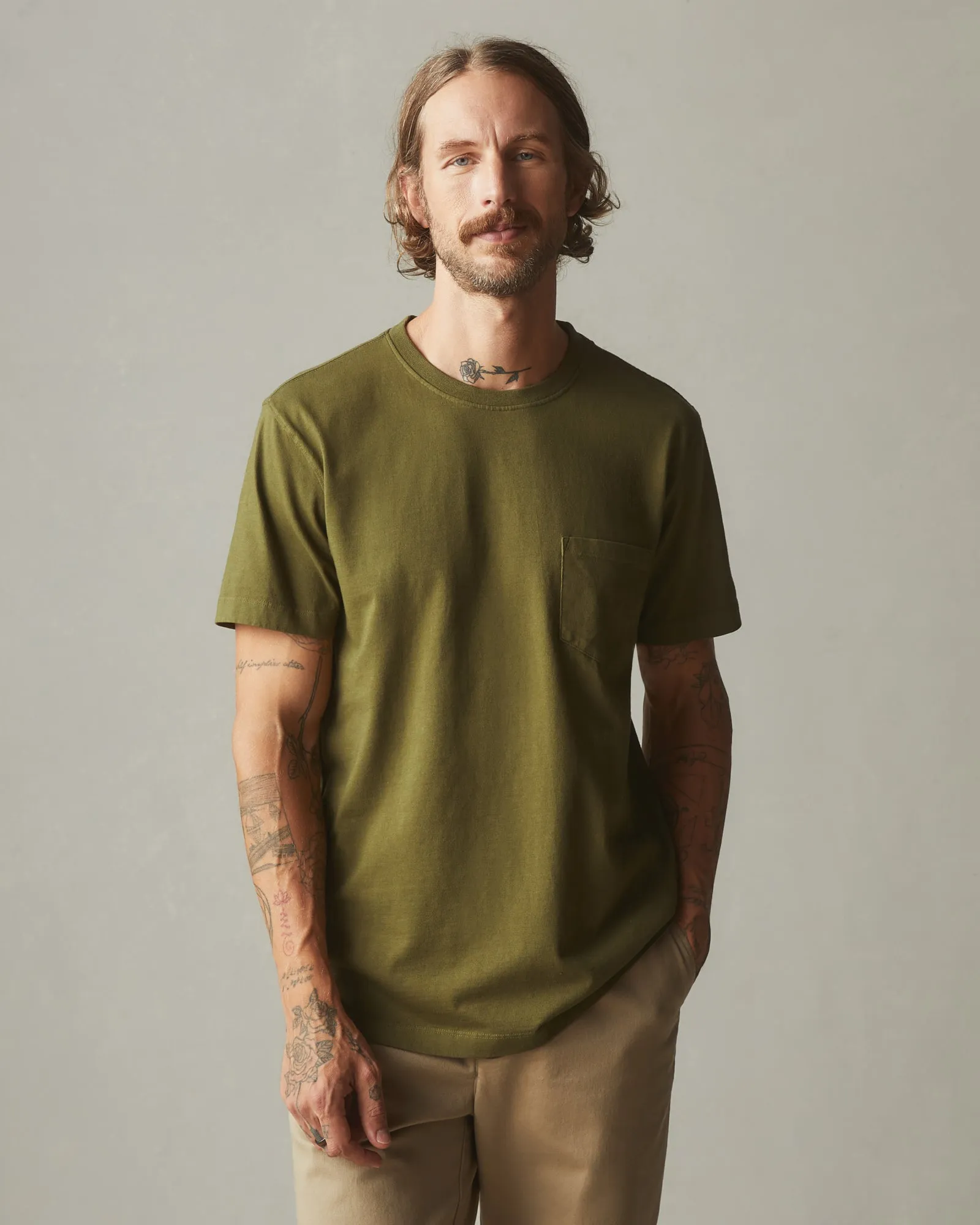 Men's Pocket Tee - Rolling Moss sold by American Giant